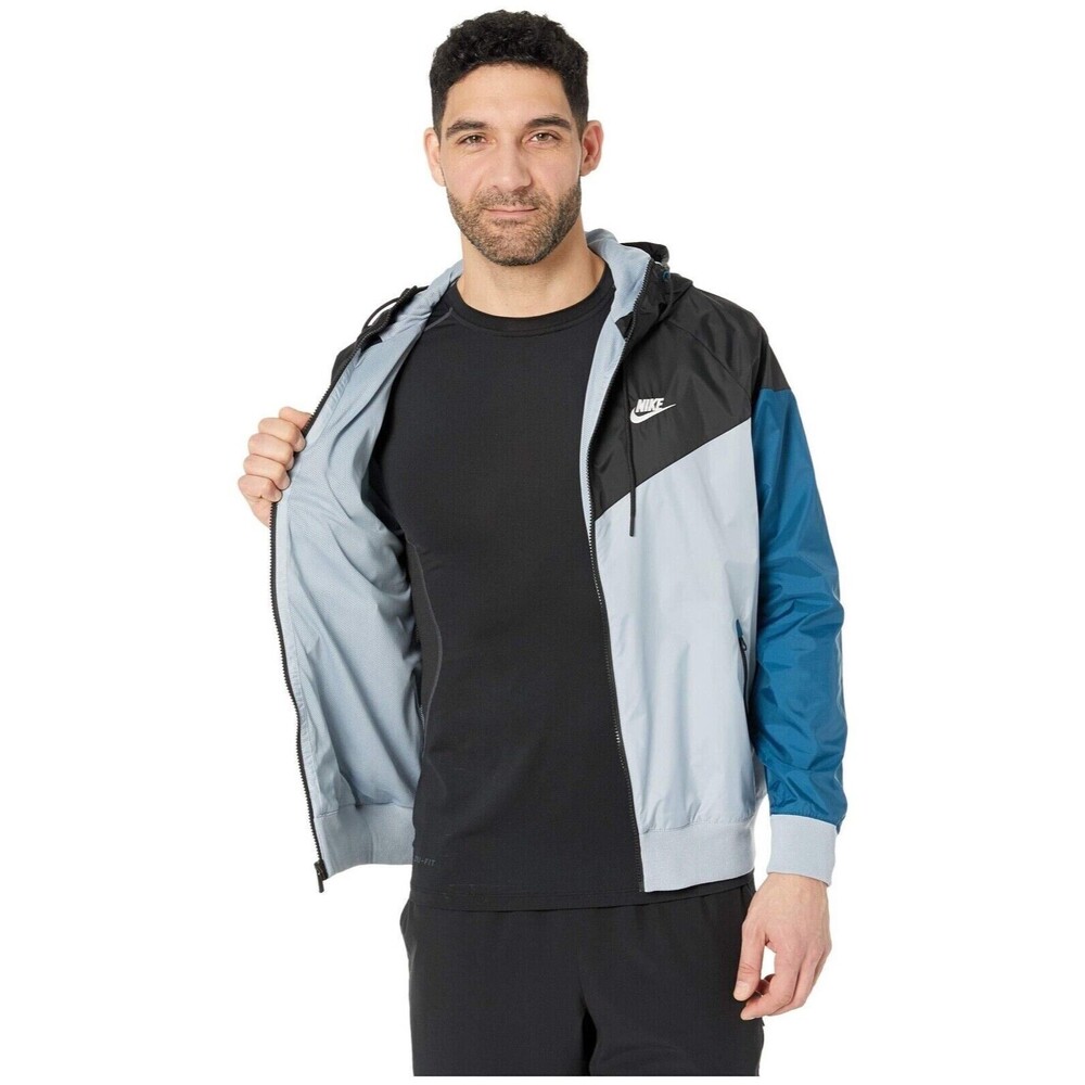 Nike Vintage Rare Windbreaker Windrunner Jacket Nylon Glanz Black Gray Blue S